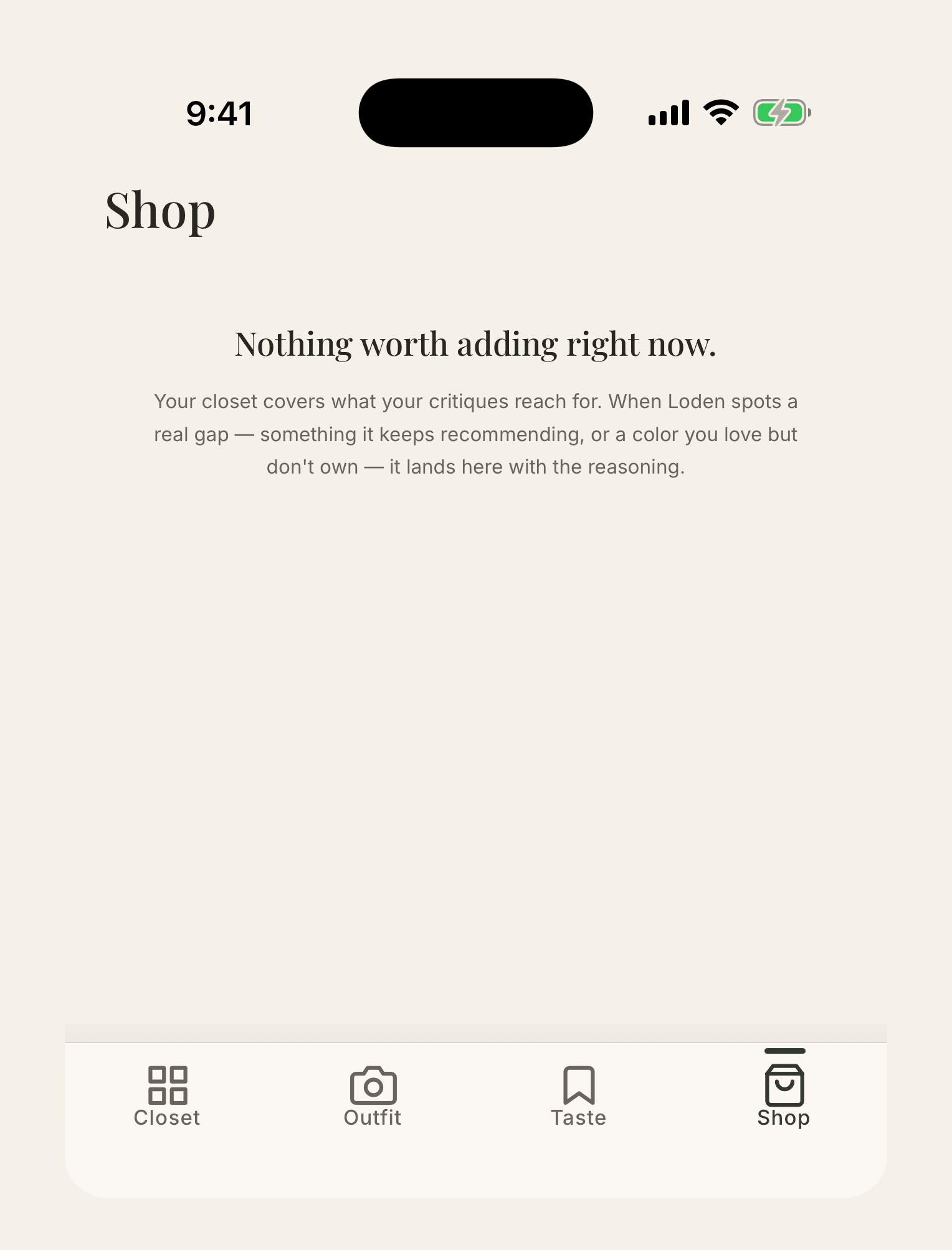 Loden app — it shops your closet first